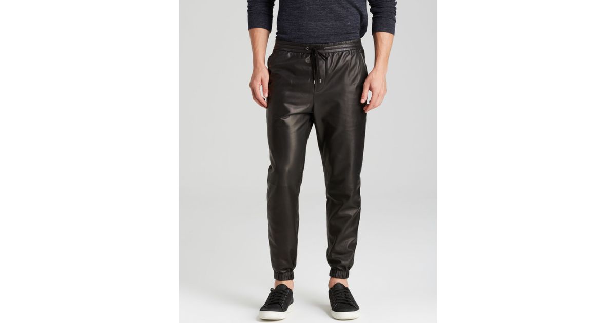 Vince Slim Fit Lamb Leather Jogger 