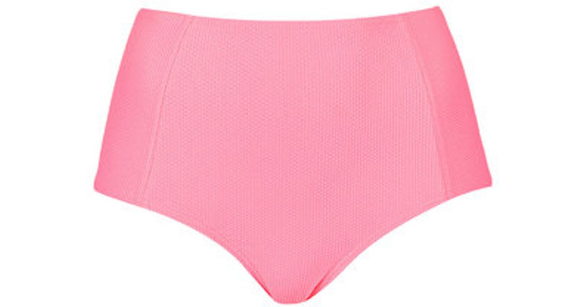 high waisted pink swim bottoms