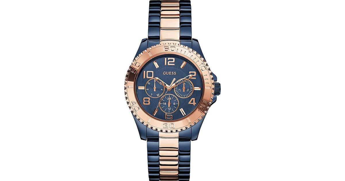 Guess W0231l6 Stainless Steel Watch in Blue - Lyst