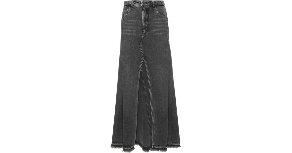black denim maxi skirt