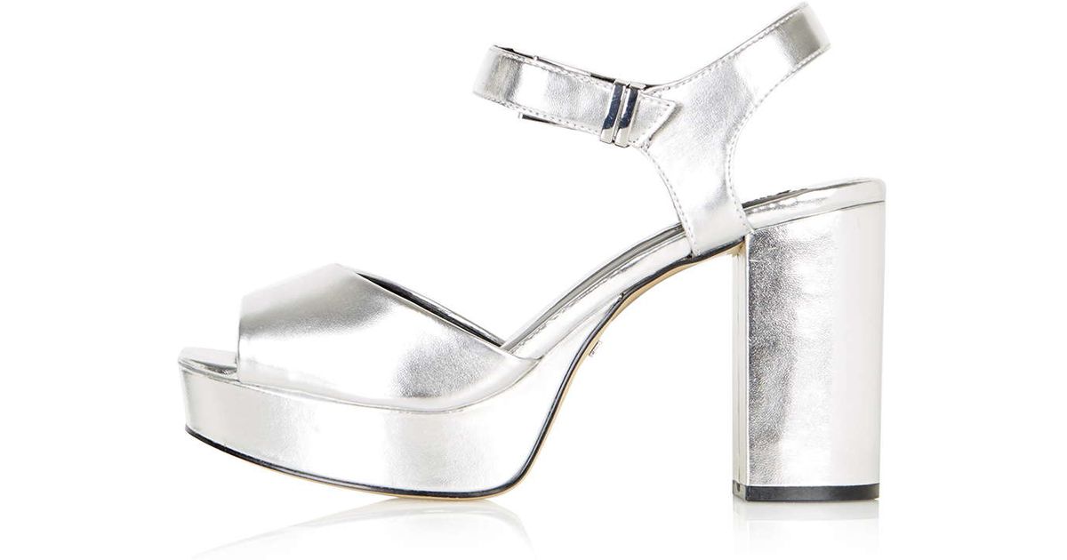 silver heels topshop