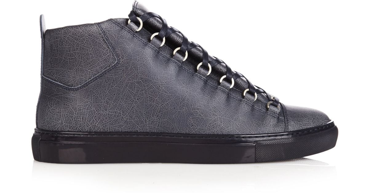 balenciaga cracked leather sneakers