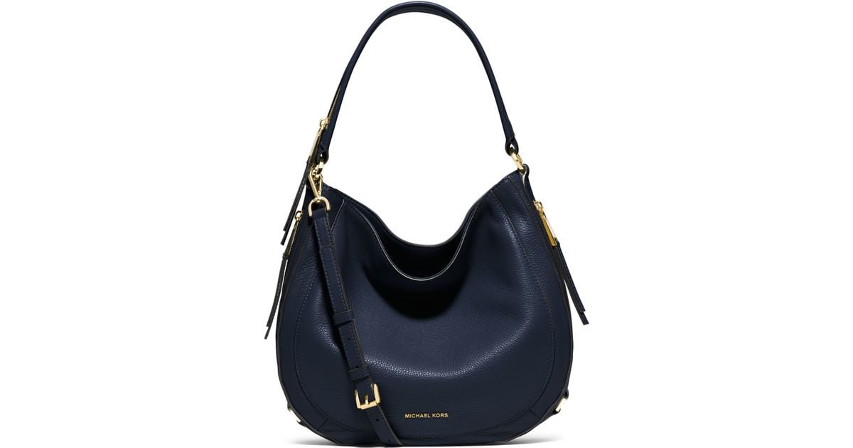 Michael Kors Julia Medium Leather Shoulder Bag in Blue | Lyst