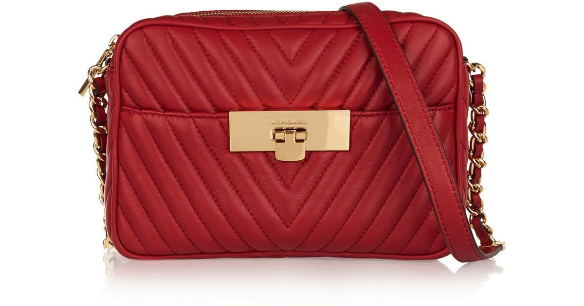 michael kors quilted bag red