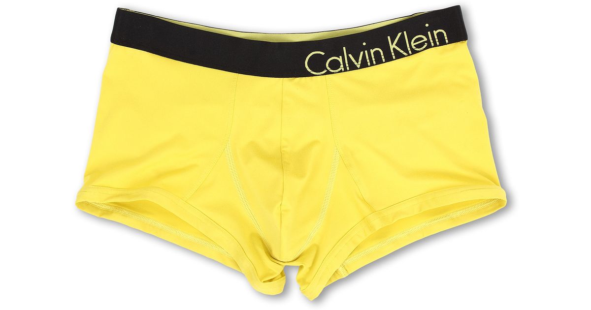Calvin Klein Ck Bold Micro Low Rise Trunk In Yellow For Men Lyst