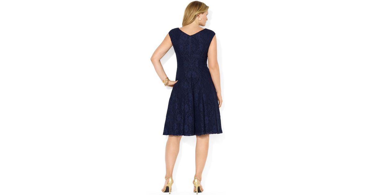 Lauren by ralph lauren Geometric-lace Sleeveless Dress in Green | Lyst