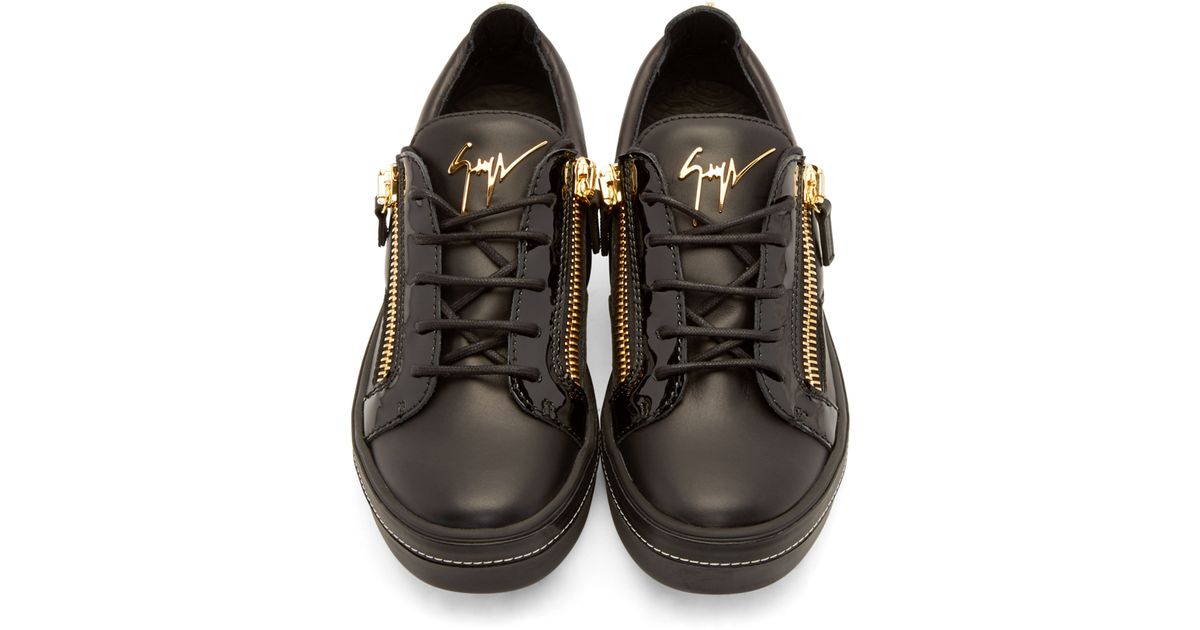 black and gold giuseppe sneakers