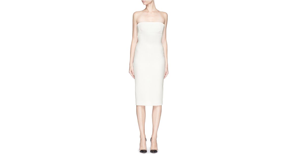 strapless crepe dress