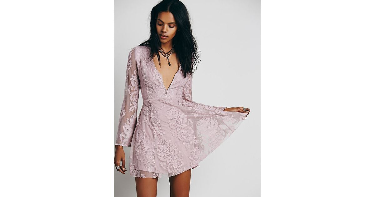 Free People Reign Over Me Lace Dress in Purple