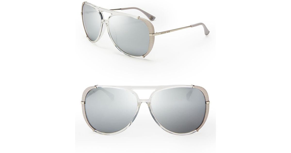 Michael Kors Julia Aviator Sunglasses in Crystal/Silver (Metallic) - Lyst