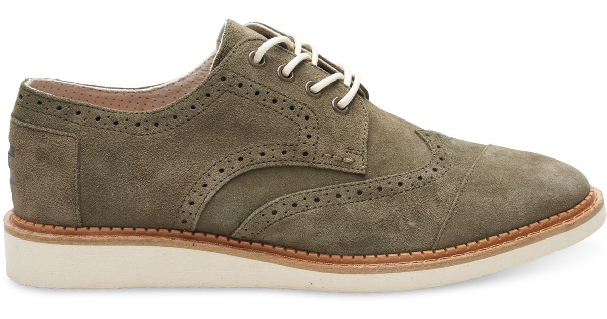 toms tarmac olive suede