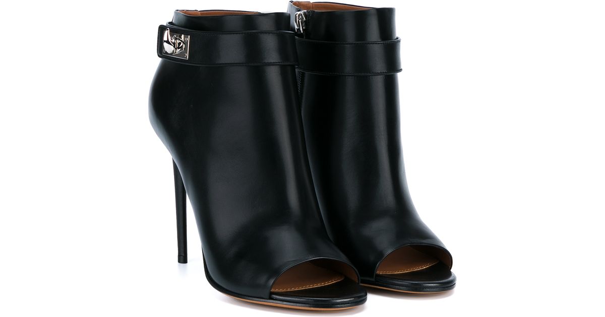 Givenchy Leather Open-toe Ankle Boots 