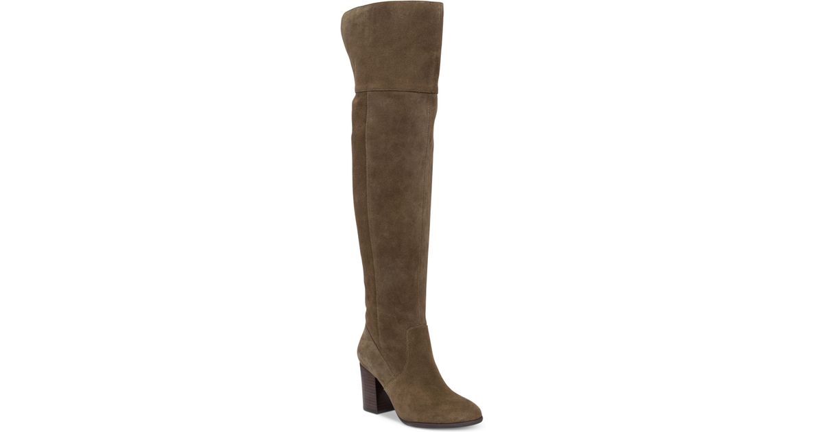 Jessica simpson Ebyy Over-the-knee Suede Boots in Green (Dark Olive Suede) | Lyst