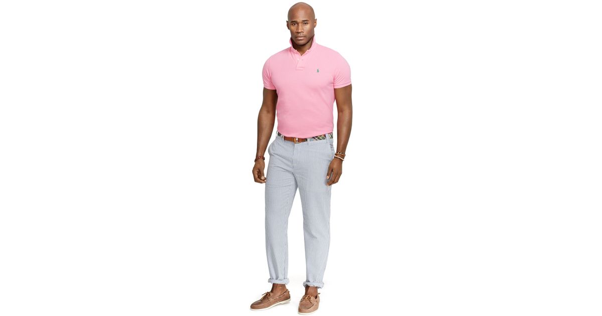 Polo Ralph Lauren Big And Tall FlatFront Seersucker Pants in Blue for Men Lyst
