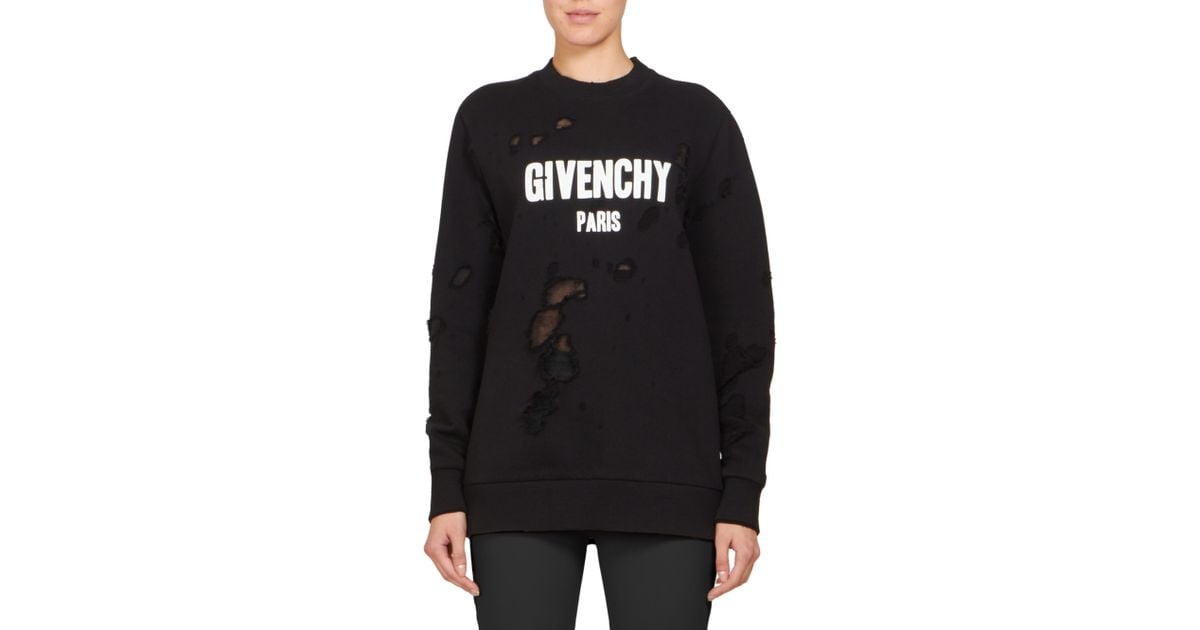 Givenchy Cotton Destroyed Sweatshirt in 