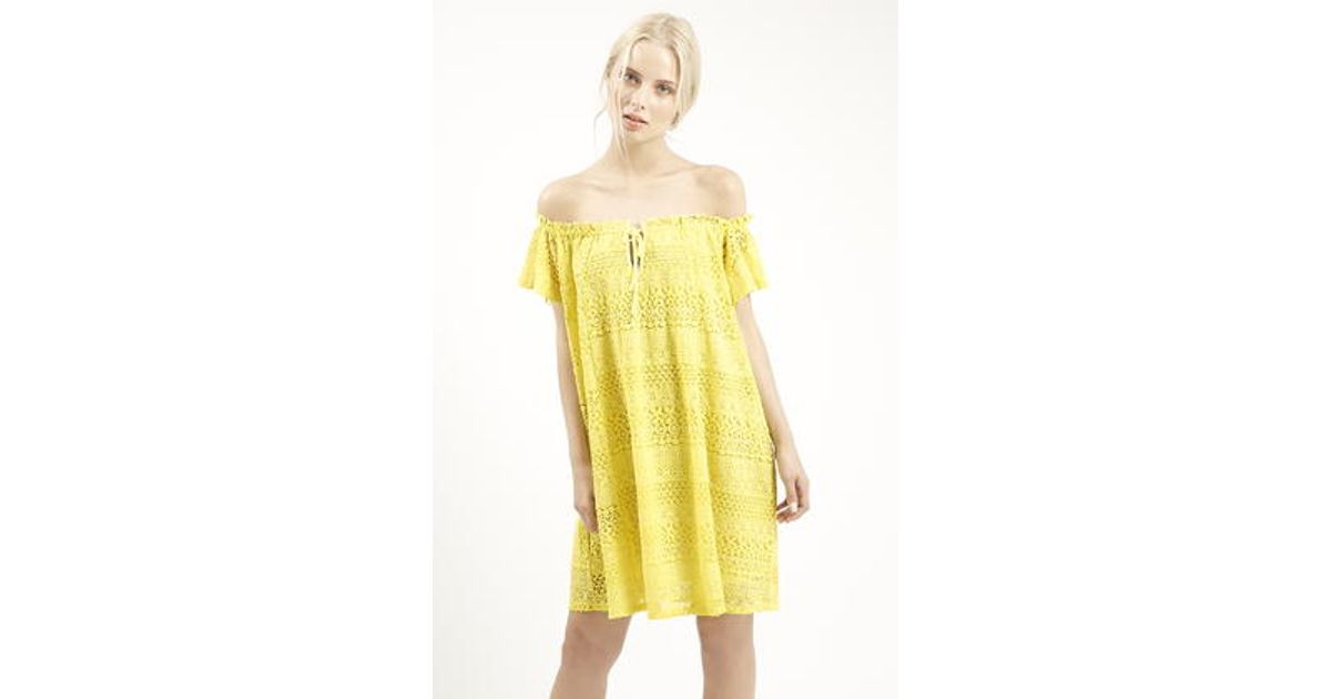 topshop yellow lace dress