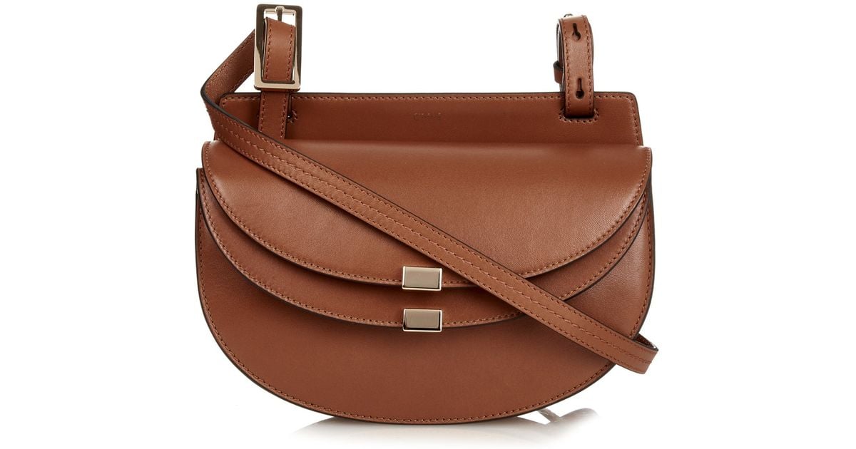 Chlo Georgia Leather Cross-Body Bag in Brown (TAN) | Lyst  