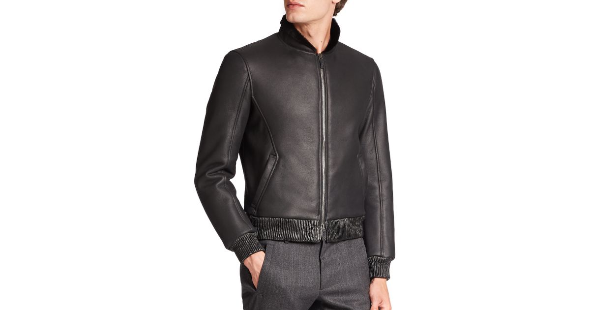 giorgio armani shearling jacket