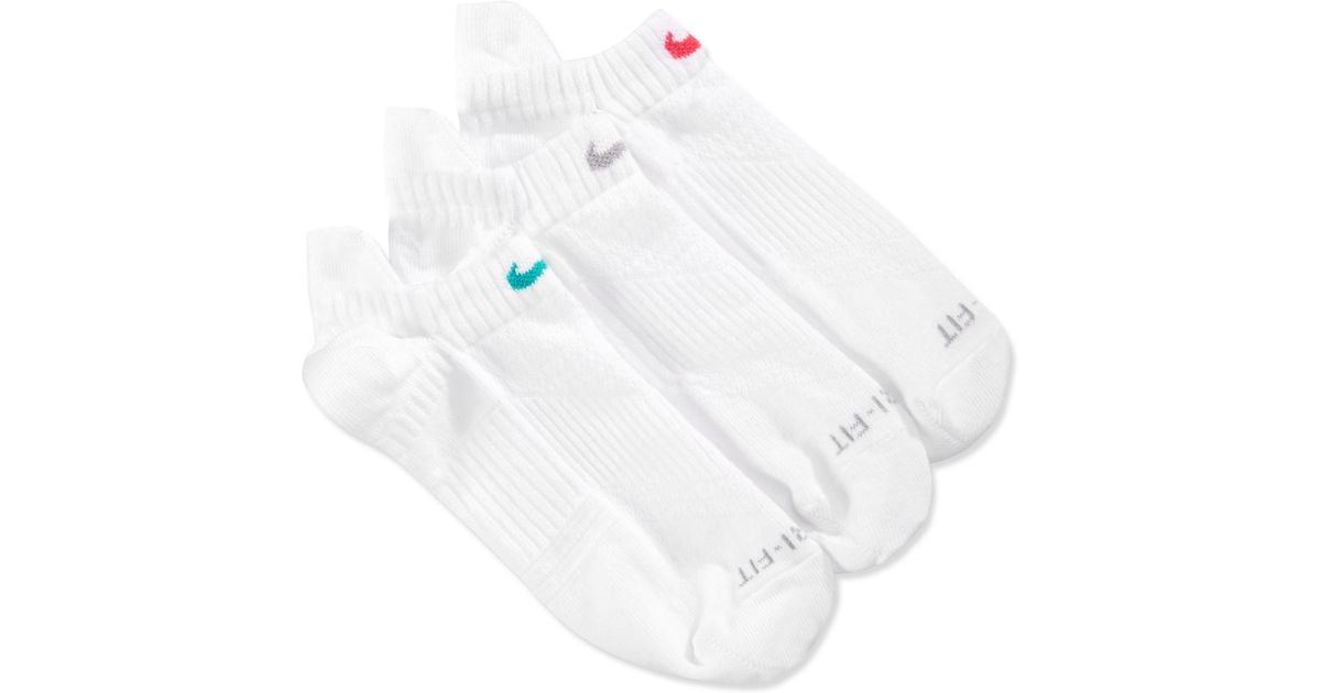 Nike Women's Dri-fit Half-cushion No-show Socks 3-pack in White for Men |  Lyst