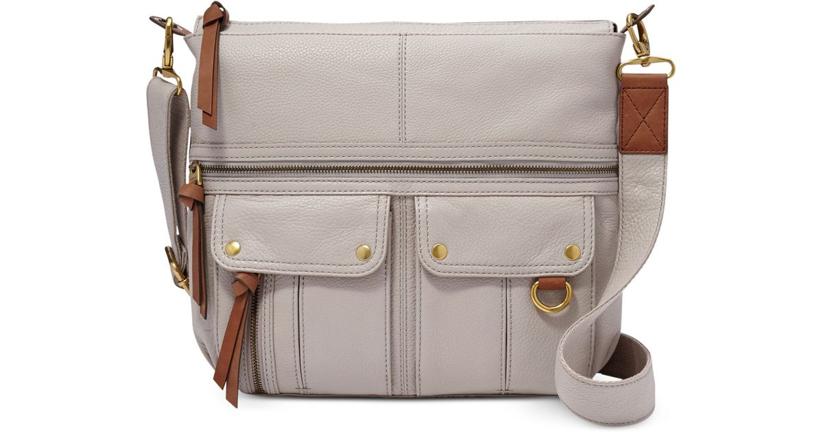 Fossil Morgan Leather Top Zip Crossbody 