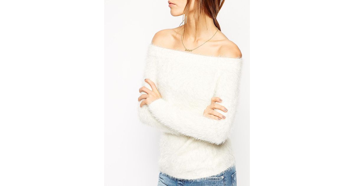 ASOS Sweater In Fluffy Knit in Natural Lyst Canada