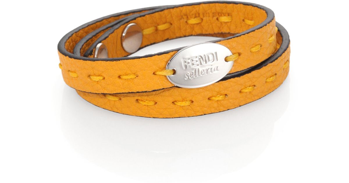 Fendi Selleria Leather Bracelet in 