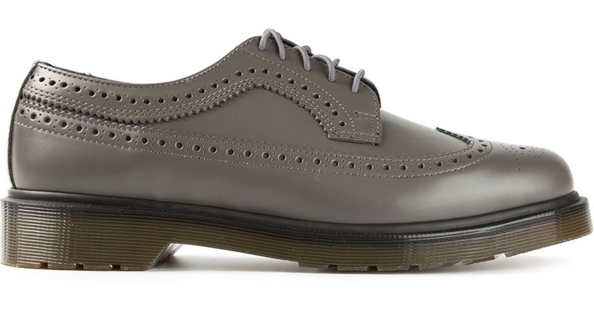 Dr. Martens Brogue Derby Shoes in Grey (Gray) for Men - Lyst