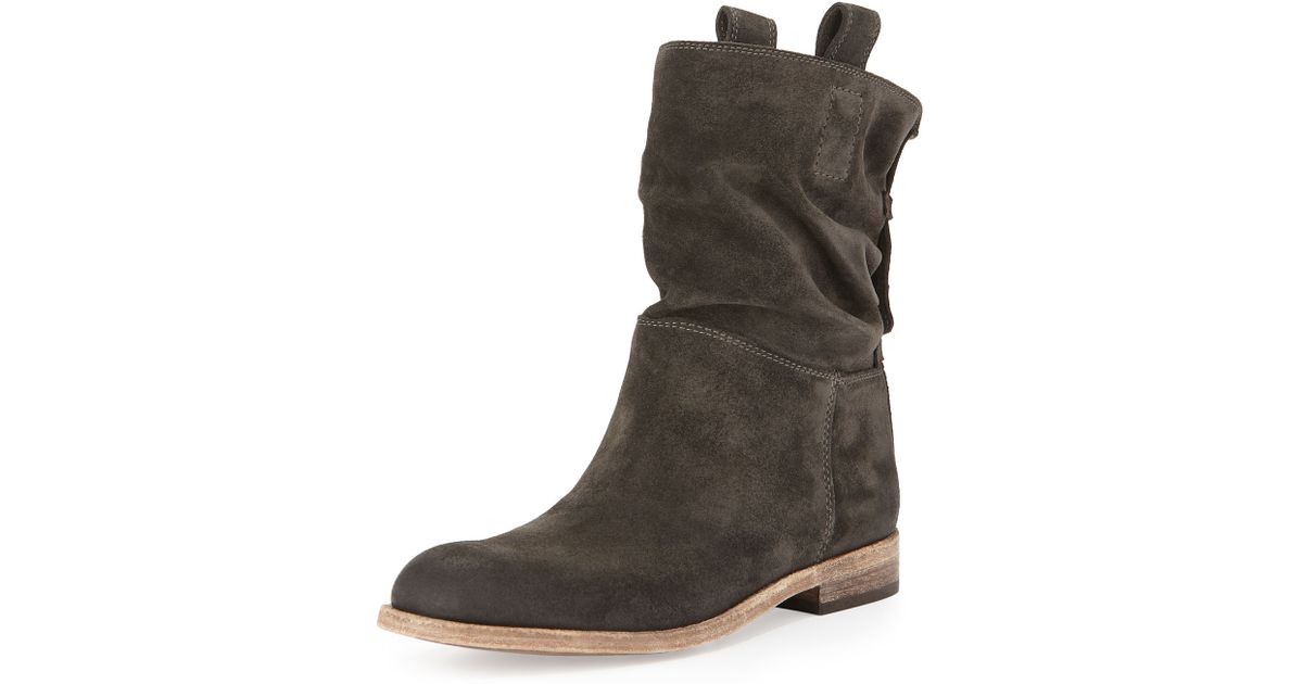 Alberto Fermani Umbria Slouchy Suede Bootie Gray - Lyst