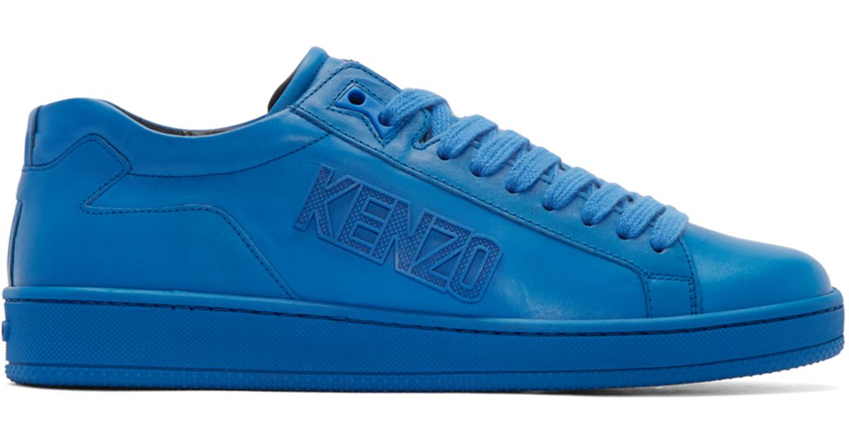 KENZO Blue Leather Tennix Sneakers for 