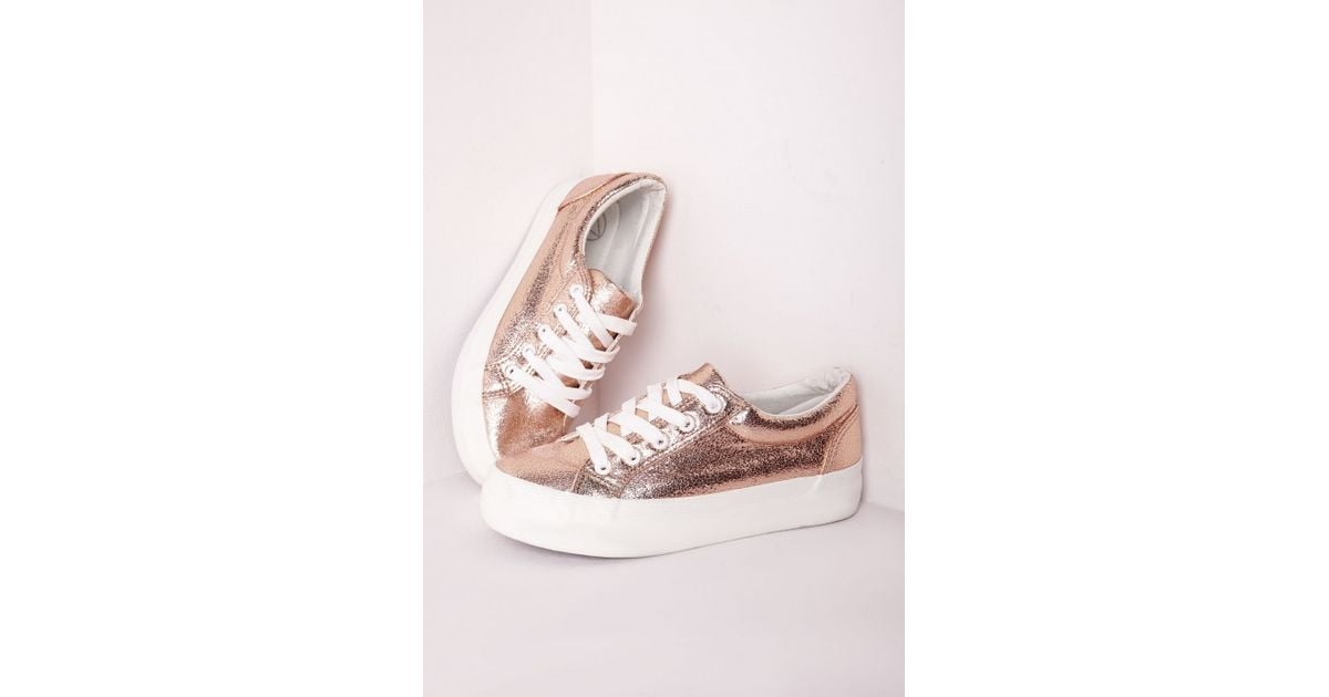 rose gold platform sneakers