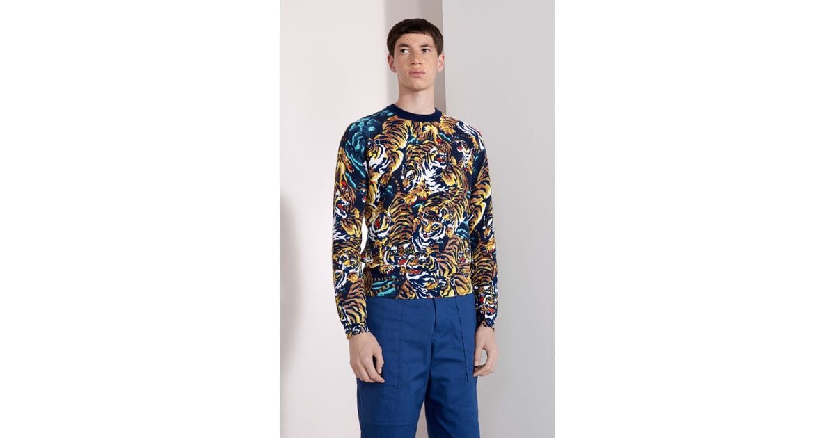KENZO Black flying Tiger Sweater for men