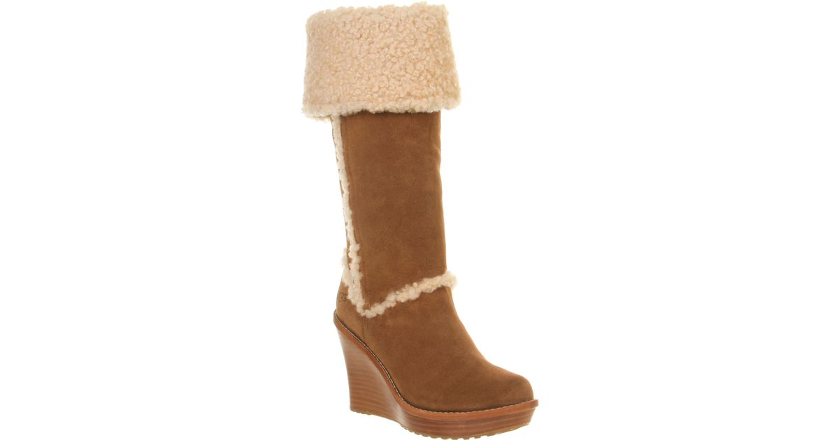 ugg shearling wedge boots 