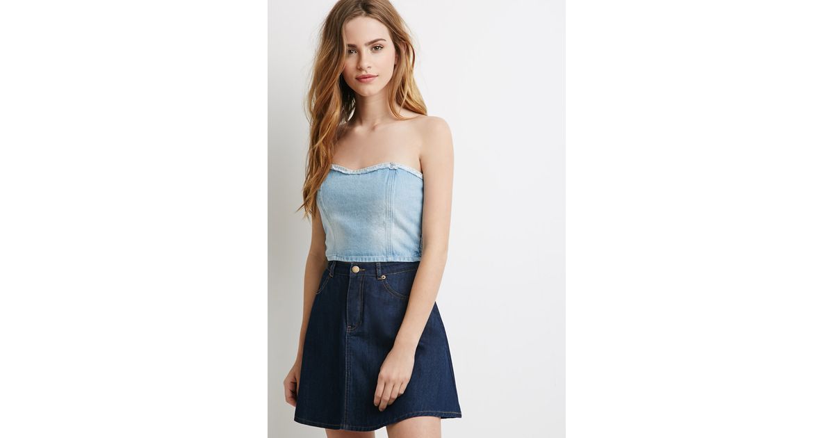 denim strapless