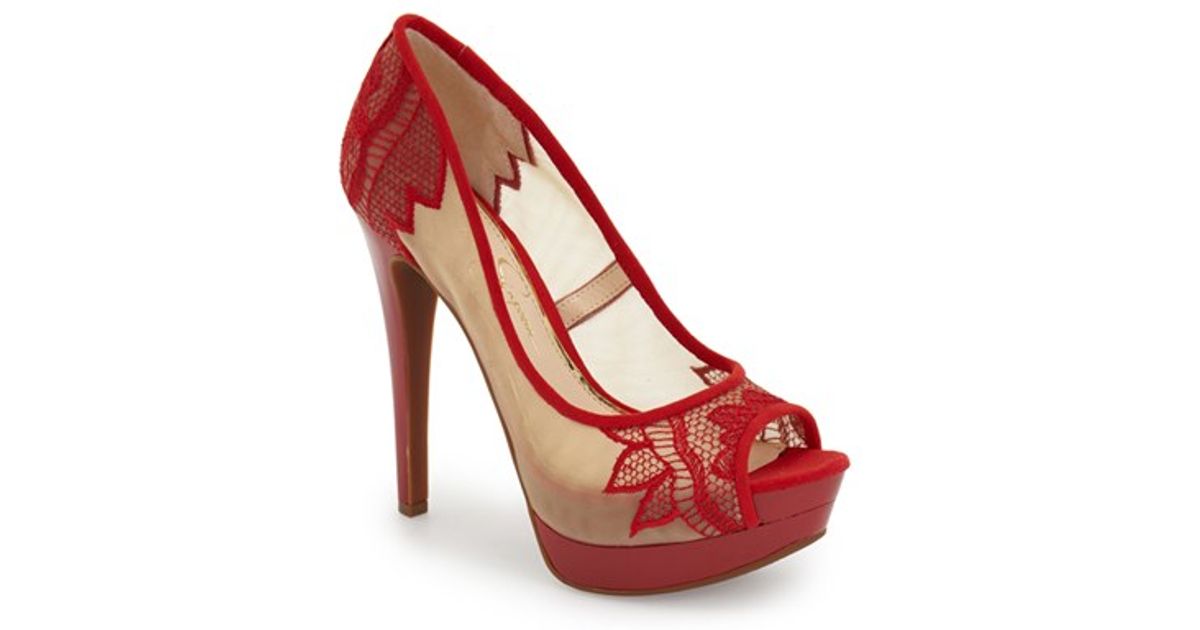 jessica simpson red platform heels