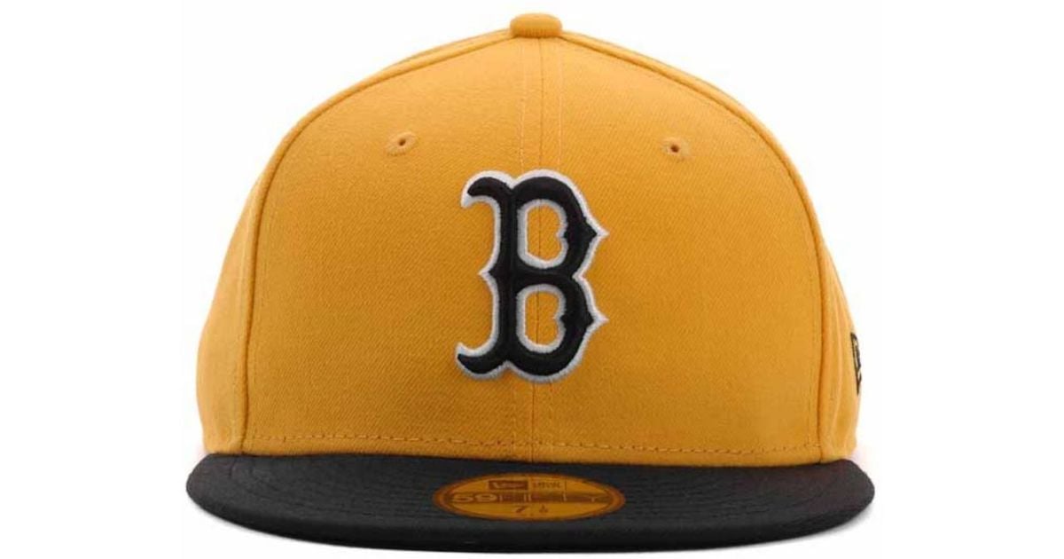 KTZ Boston Red Sox 2-Tone 59Fifty Cap in Yellow for Men