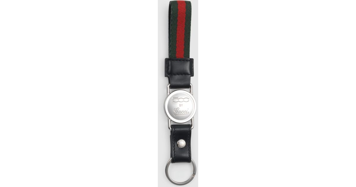 Gucci Loop Key Ring With 500 By Script Detail in Green for Men - Lyst