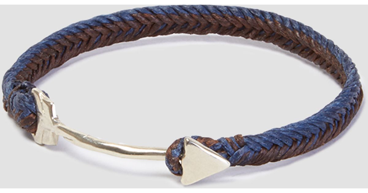 Scosha Fishtail Arrow Bracelet In Silver Metallic For Men Lyst