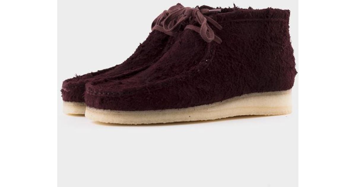 clarks wallabee burgundy suede