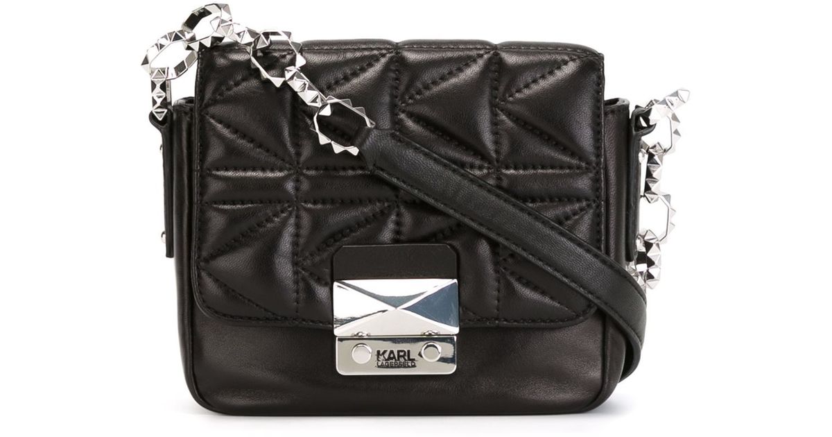 Karl Lagerfeld Small Quilted Crossbody Bag in Black Lyst