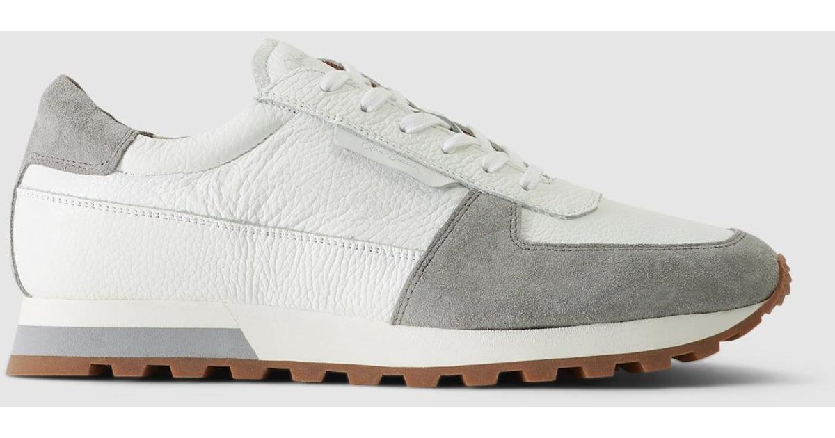 Oliver Sweeney Sobral Retro Runner Tumbled Calf Leather Trainers in ...