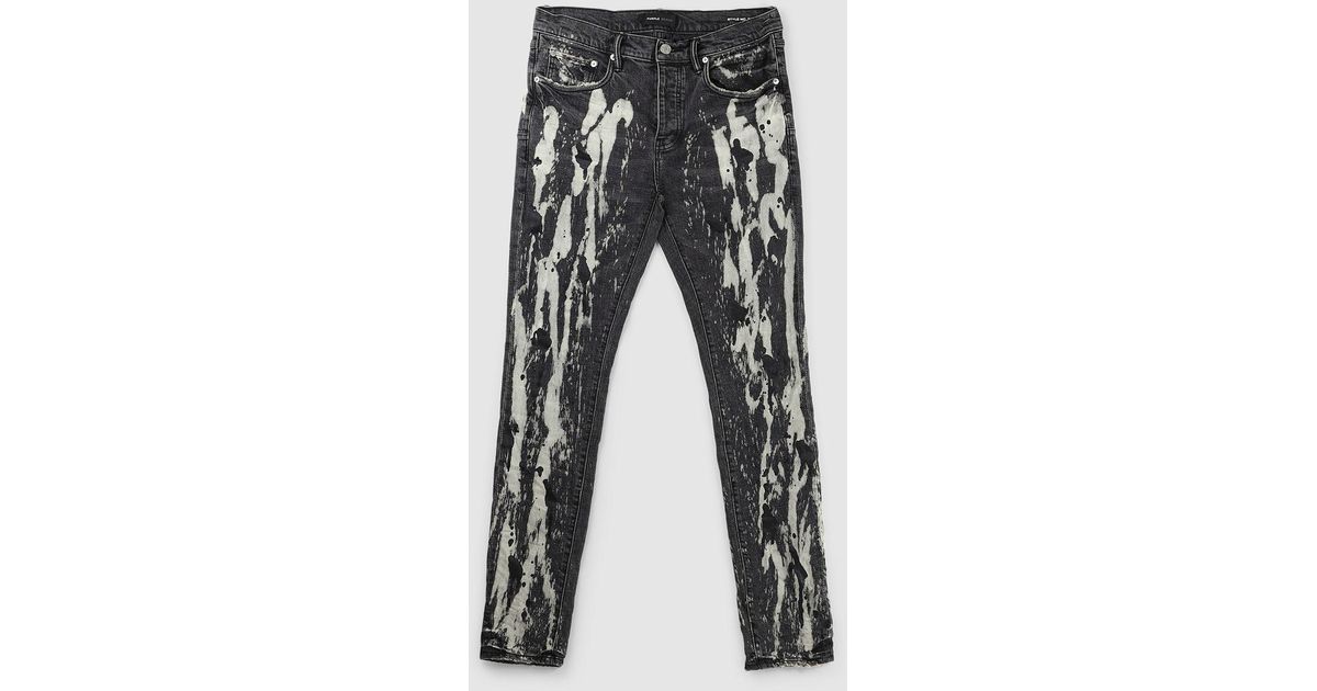 Purple Brand Spill Bleach Paint Jeans in Black for Men Lyst