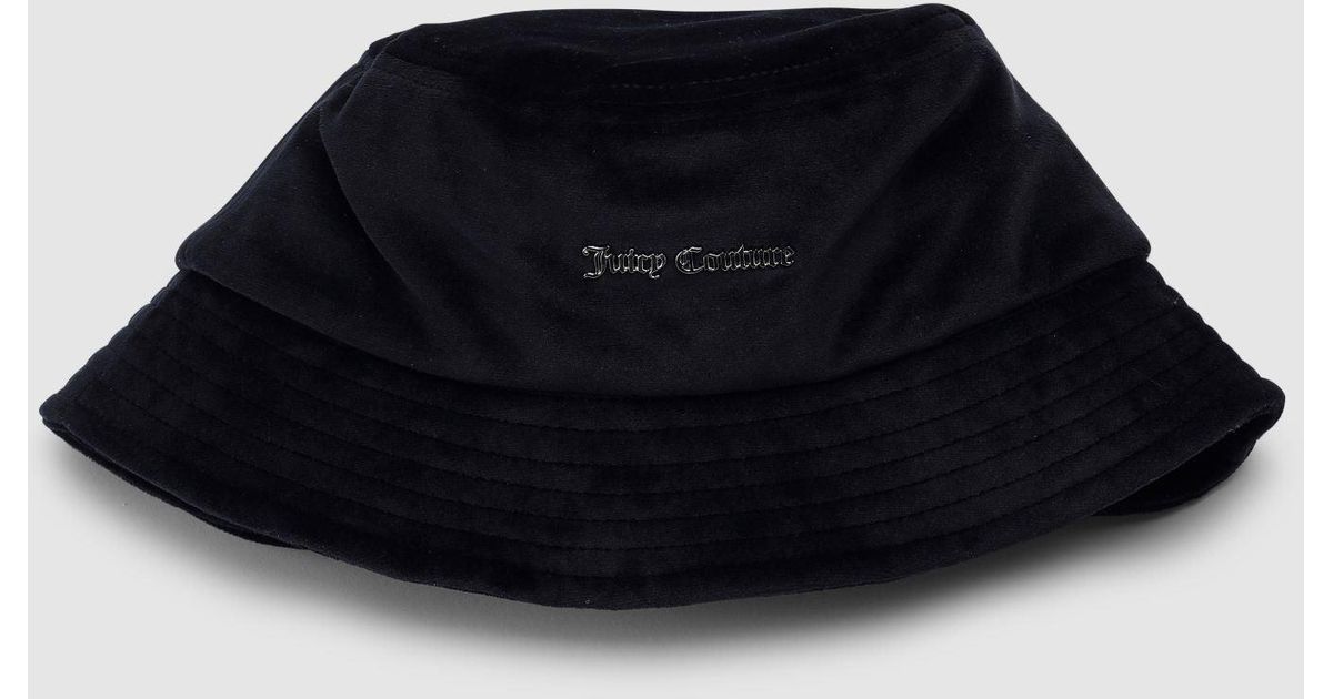 Juicy Couture Ellie Velour Bucket Hat in Black | Lyst