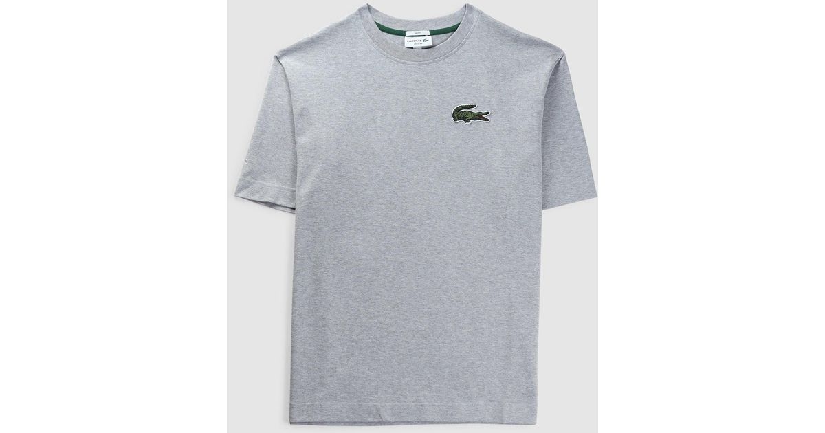 Lacoste Large Croc T-shirt in Gray for Men | Lyst