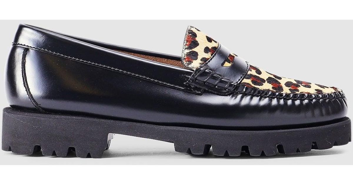 g-h-bass-co-weejun-90-s-wildlife-leopard-loafers-in-white-lyst-uk