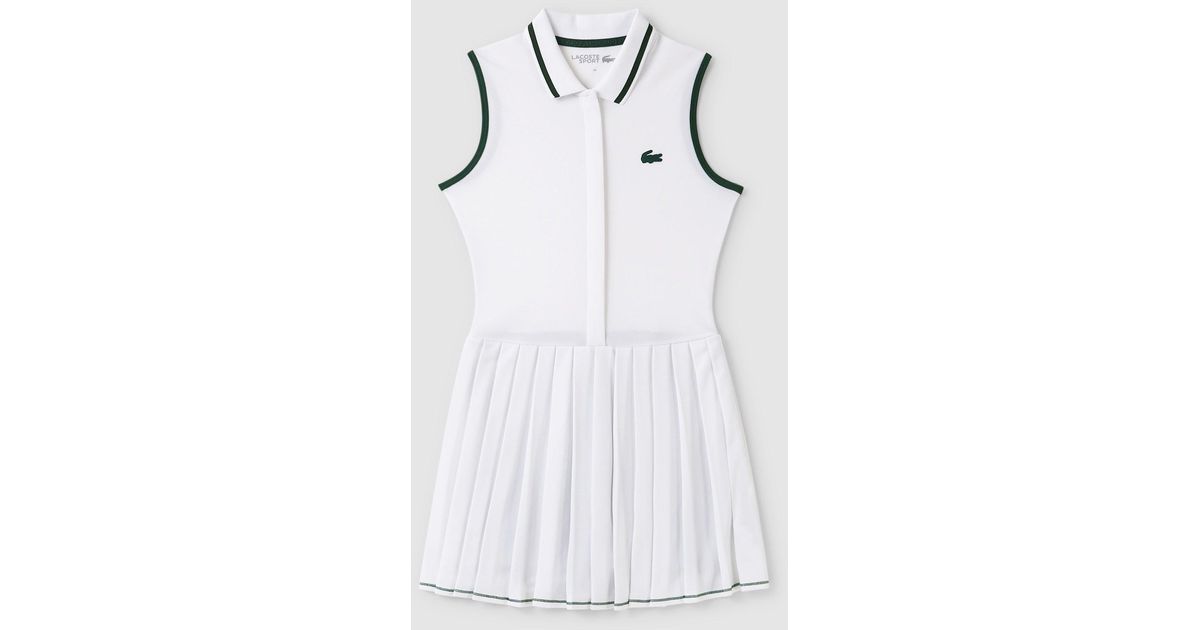 Lacoste Sport Pleated Tennis Dress With Built In Shorts in White Lyst