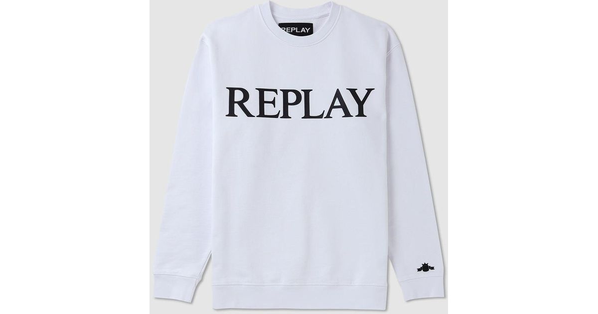 Replay Hoodie Pure Logo in Gray for Men | Lyst