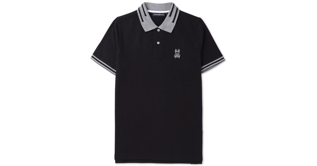 Psycho Bunny Chester Pique Polo Shirt in Black for Men | Lyst