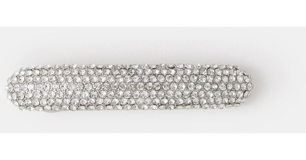 Barretta Per Capelli Sposa Con Cristallo E Diamante – Placcata Argento, Clip Slide - Foto 3