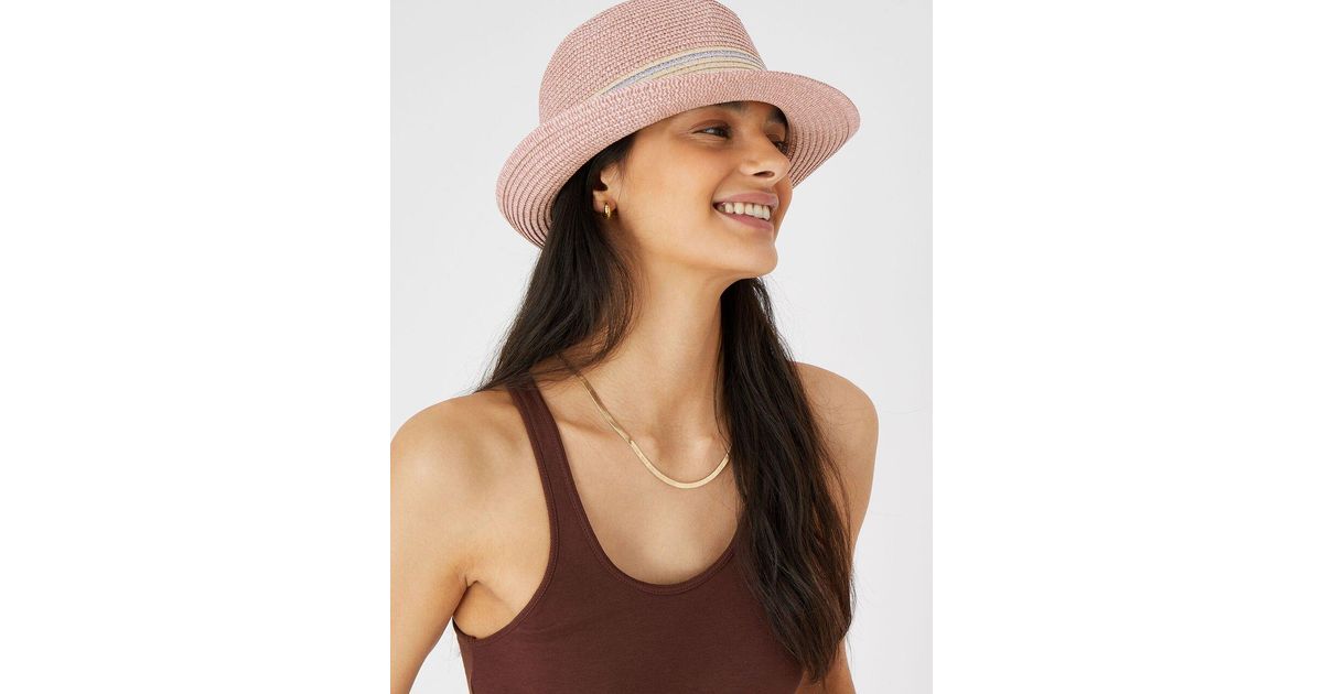 Accessorize Women's Pink Sarah Sparkle Trilby Hat in Natural Lyst UK