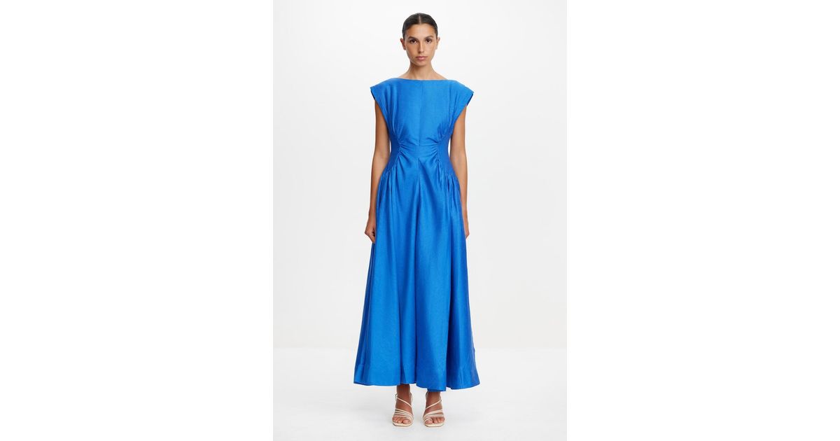 Acler Emery Midi Dress in Blue | Lyst UK